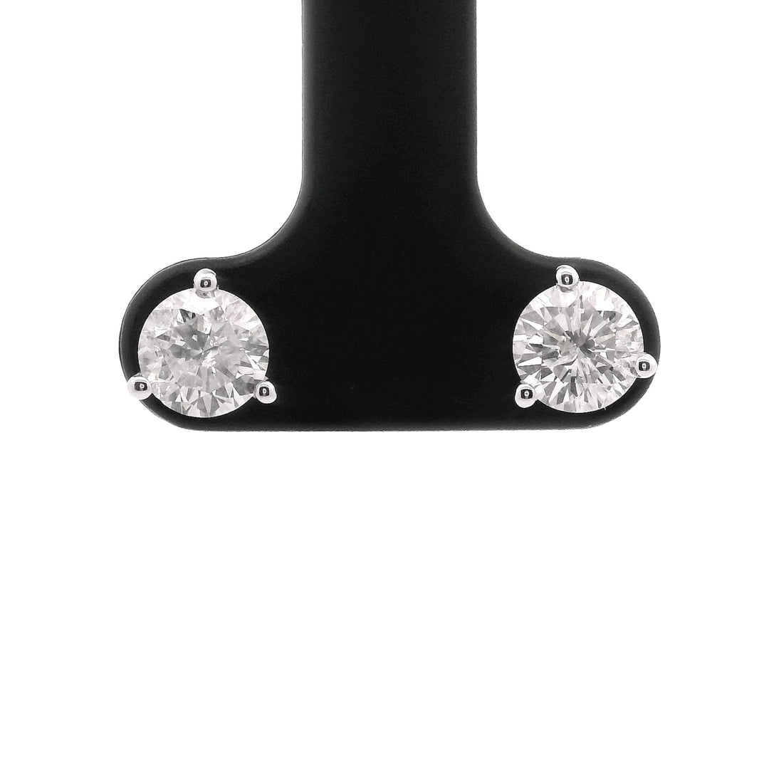 Brand New 1.25cttw Natural Round Diamonds Stud Earrings in 14k White Gold