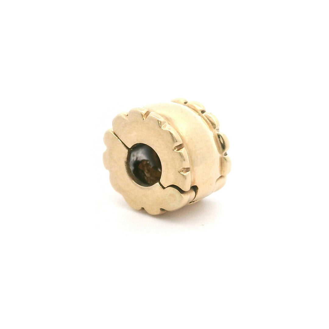 Pandora 14k Yellow Gold Beveled Clip Charm 750256 Retired