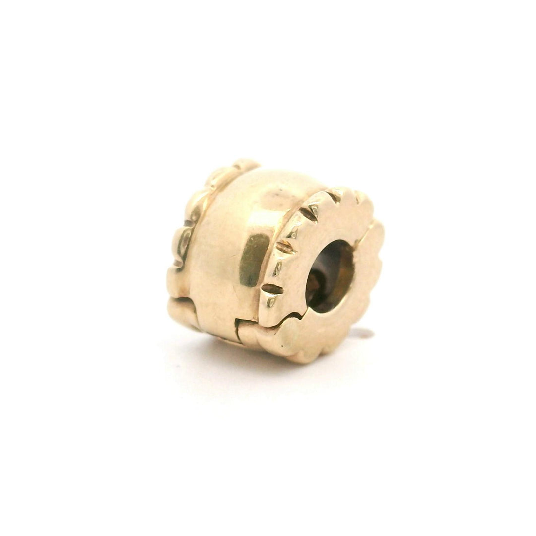 Pandora 14k Yellow Gold Beveled Clip Charm 750256 Retired