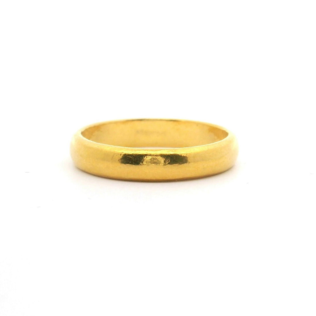 24k Pure Yellow Gold 3.8g Solid 3.5mm Ladies Band Ring Size 4.5