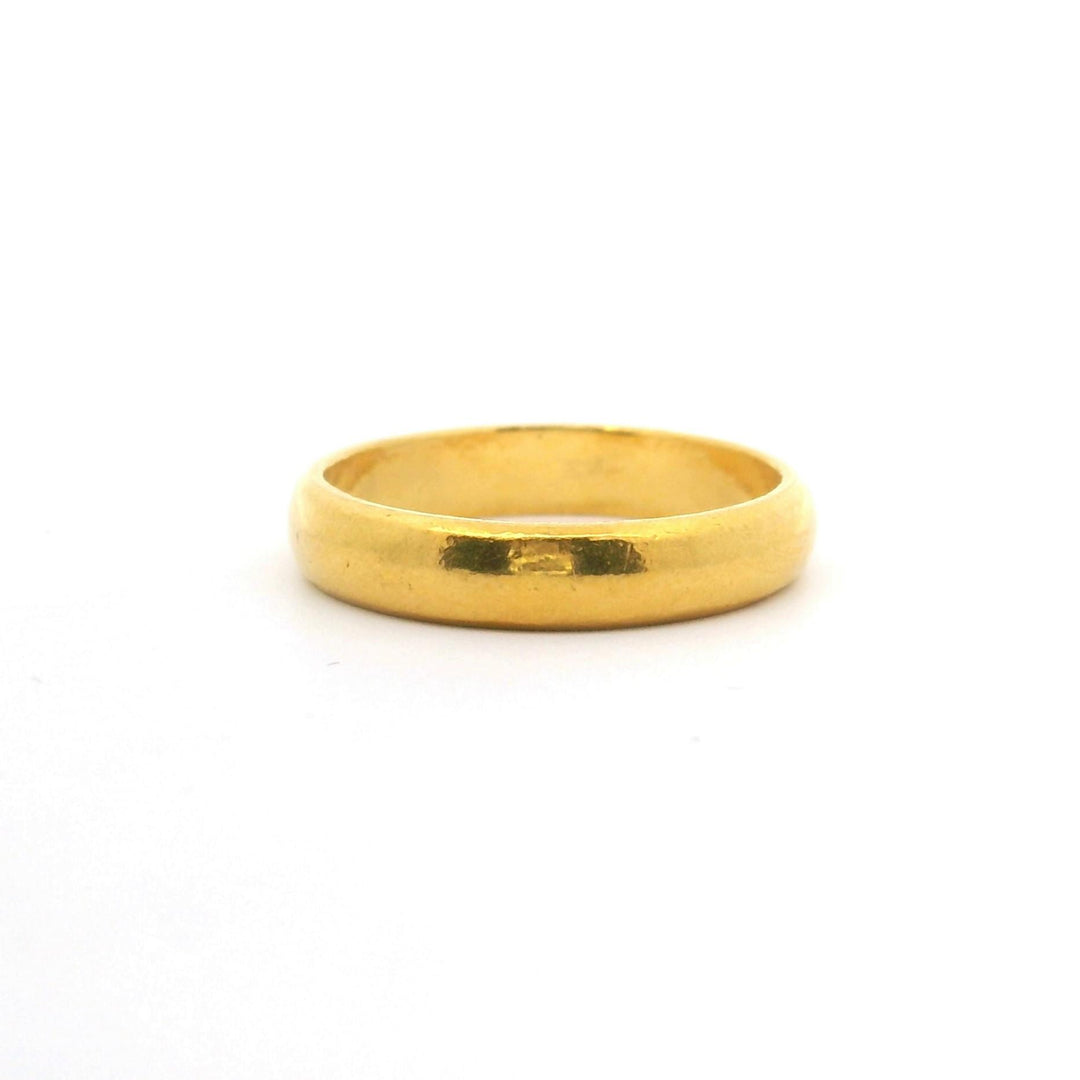 24k Pure Yellow Gold 3.8g Solid 3.5mm Ladies Band Ring Size 4.5