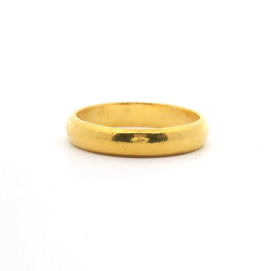 24k Pure Yellow Gold 3.8g Solid 3.5mm Ladies Band Ring Size 4.5