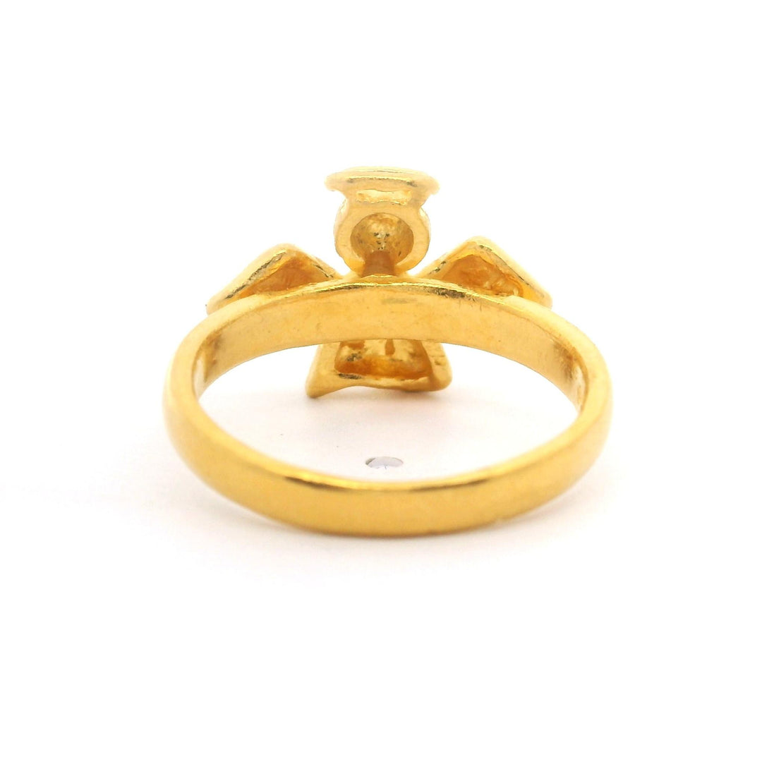 24k Pure Yellow Gold 4.7g Solid Angel Ring Size 4