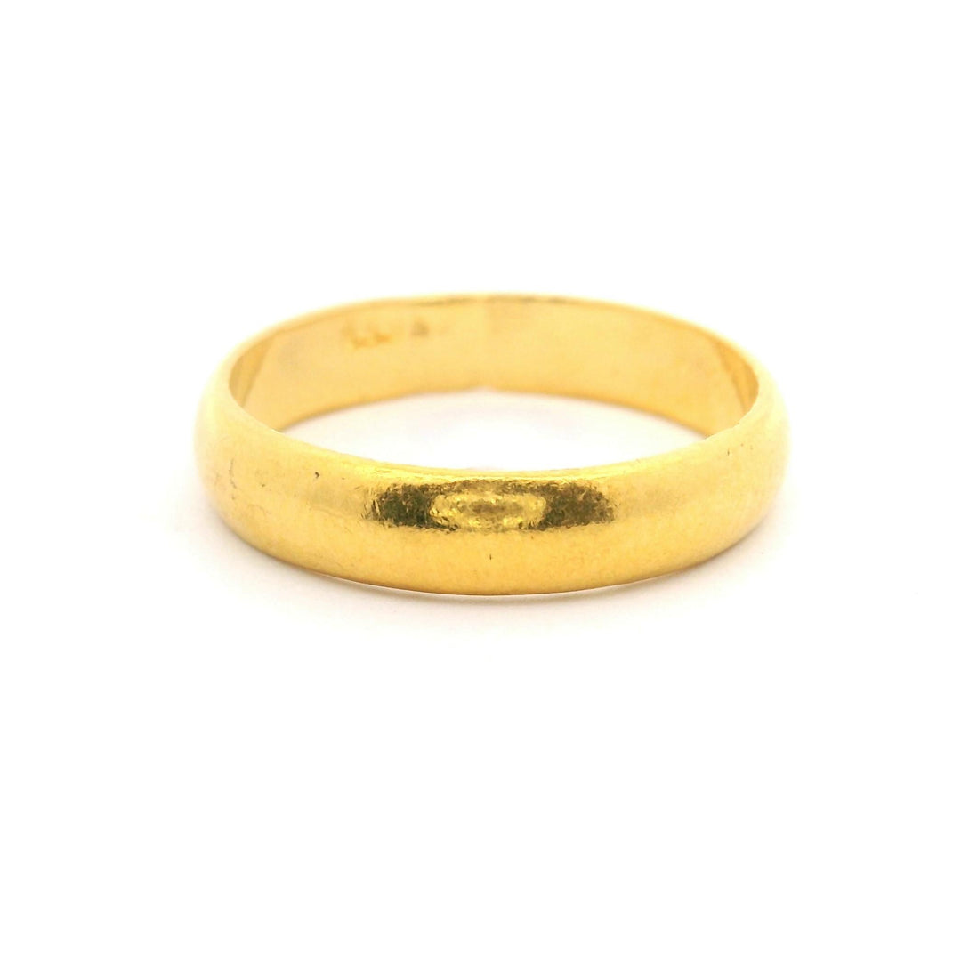 24k Pure Yellow Gold 3.8g Solid 3.8mm Ladies Band Ring Size 5.5
