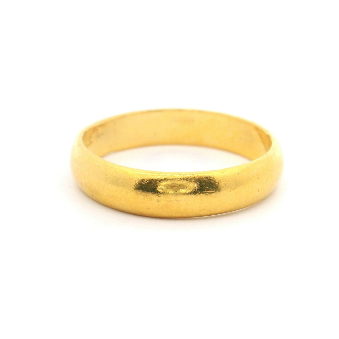 24k Pure Yellow Gold 3.8g Solid 3.8mm Ladies Band Ring Size 5.5