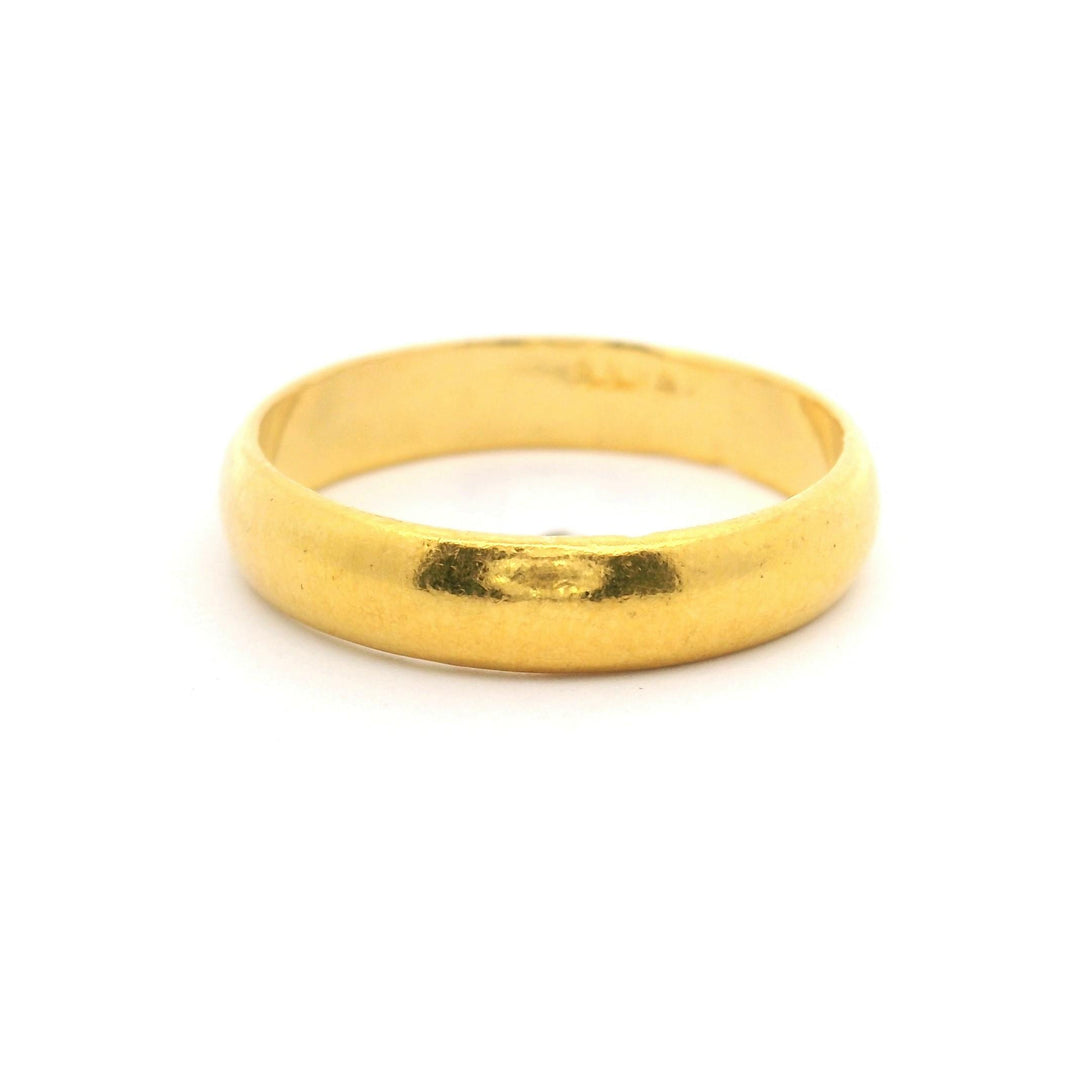 24k Pure Yellow Gold 3.8g Solid 3.8mm Ladies Band Ring Size 5.5