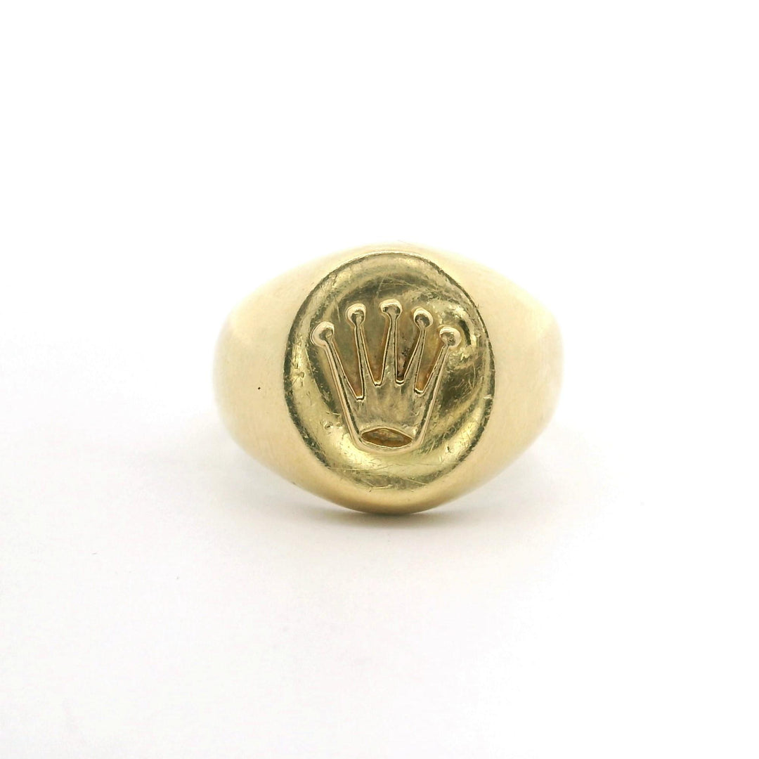 18k Yellow Gold 6.1g Ladies Rolex Style Crown Ring Size 5