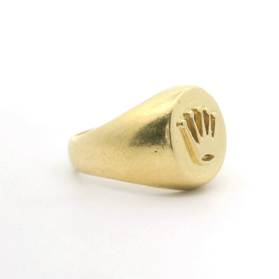 18k Yellow Gold 6.1g Ladies Rolex Style Crown Ring Size 5