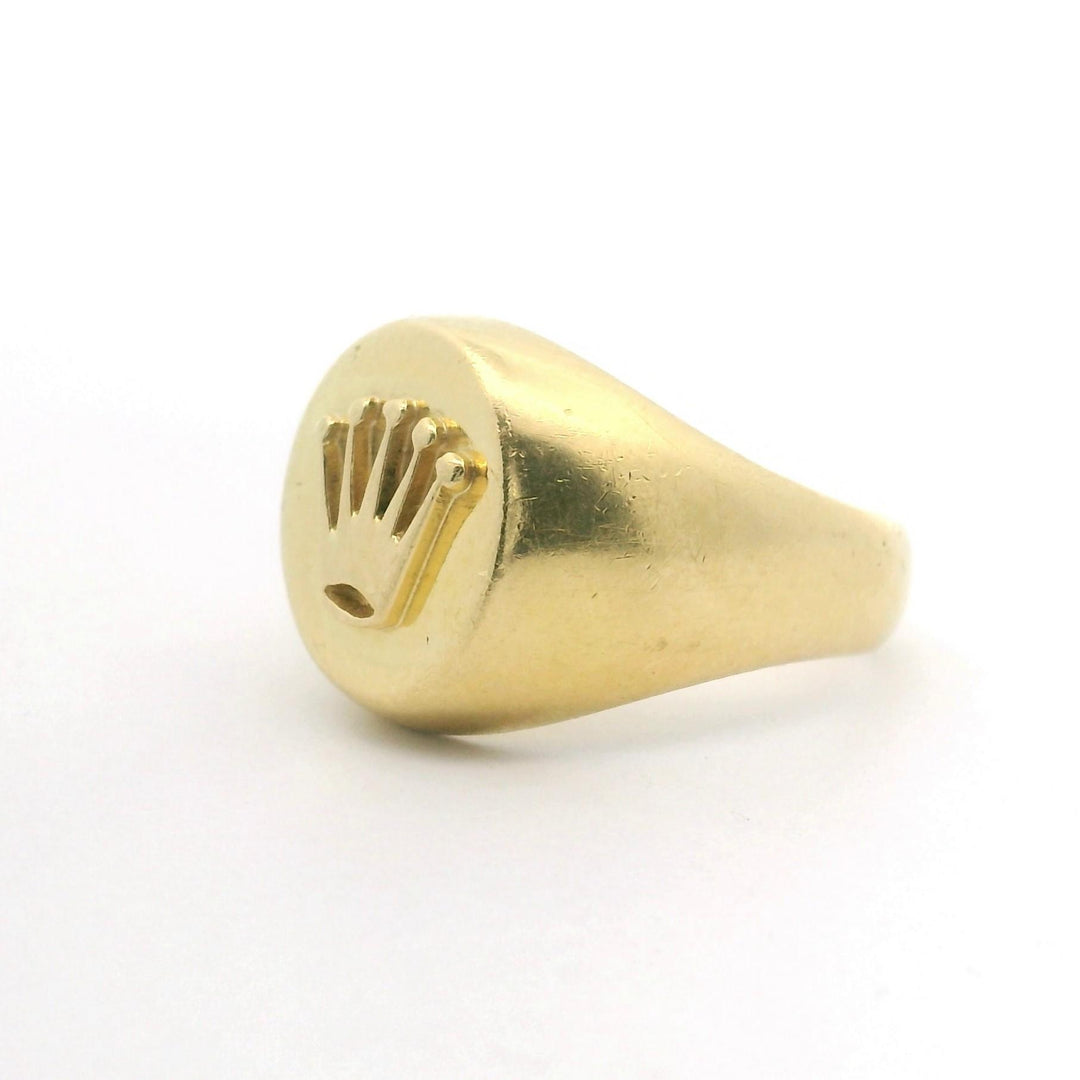 18k Yellow Gold 6.1g Ladies Rolex Style Crown Ring Size 5