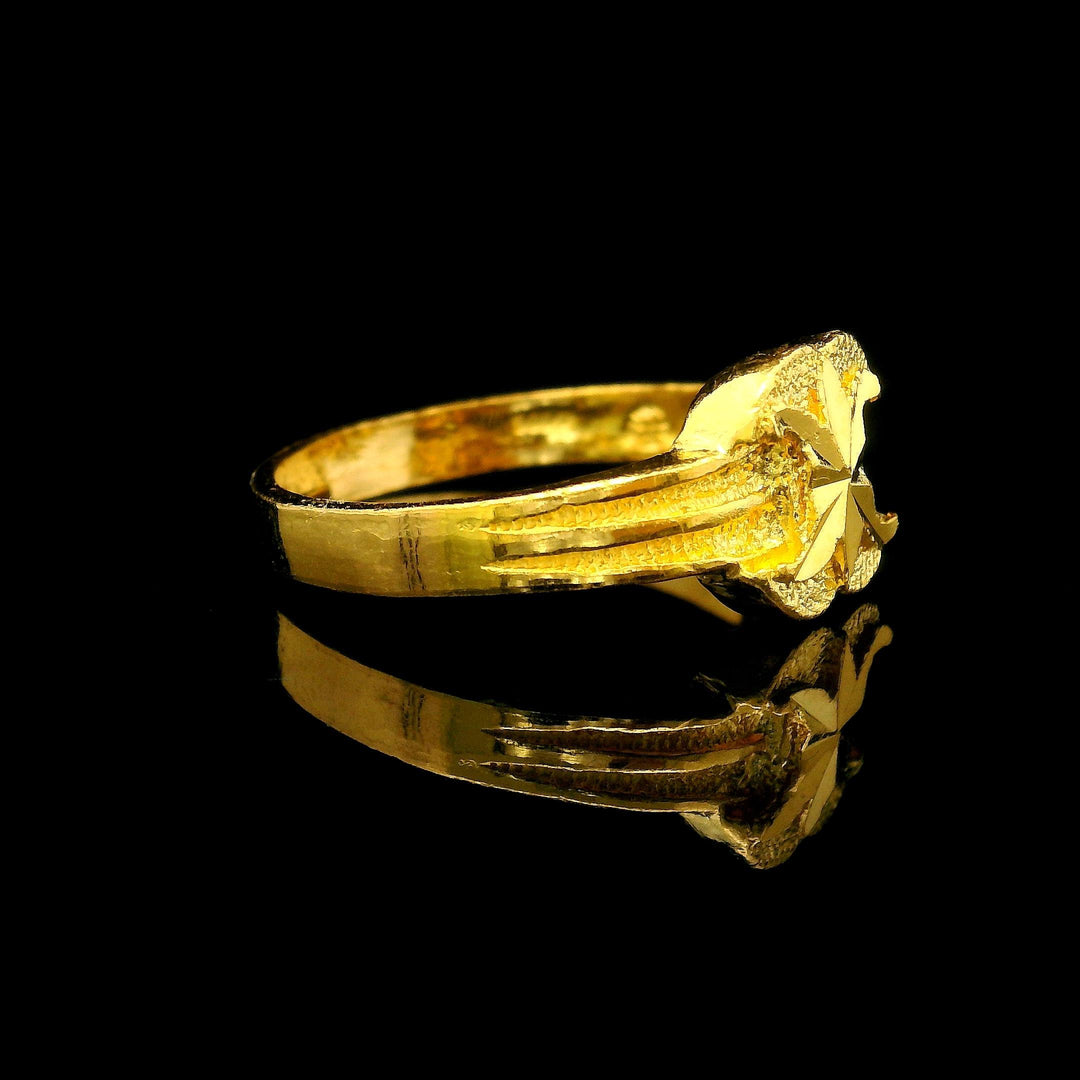24k Pure Yellow Gold 4g Diamond Cut Fancy Ladies Ring Size 6.25