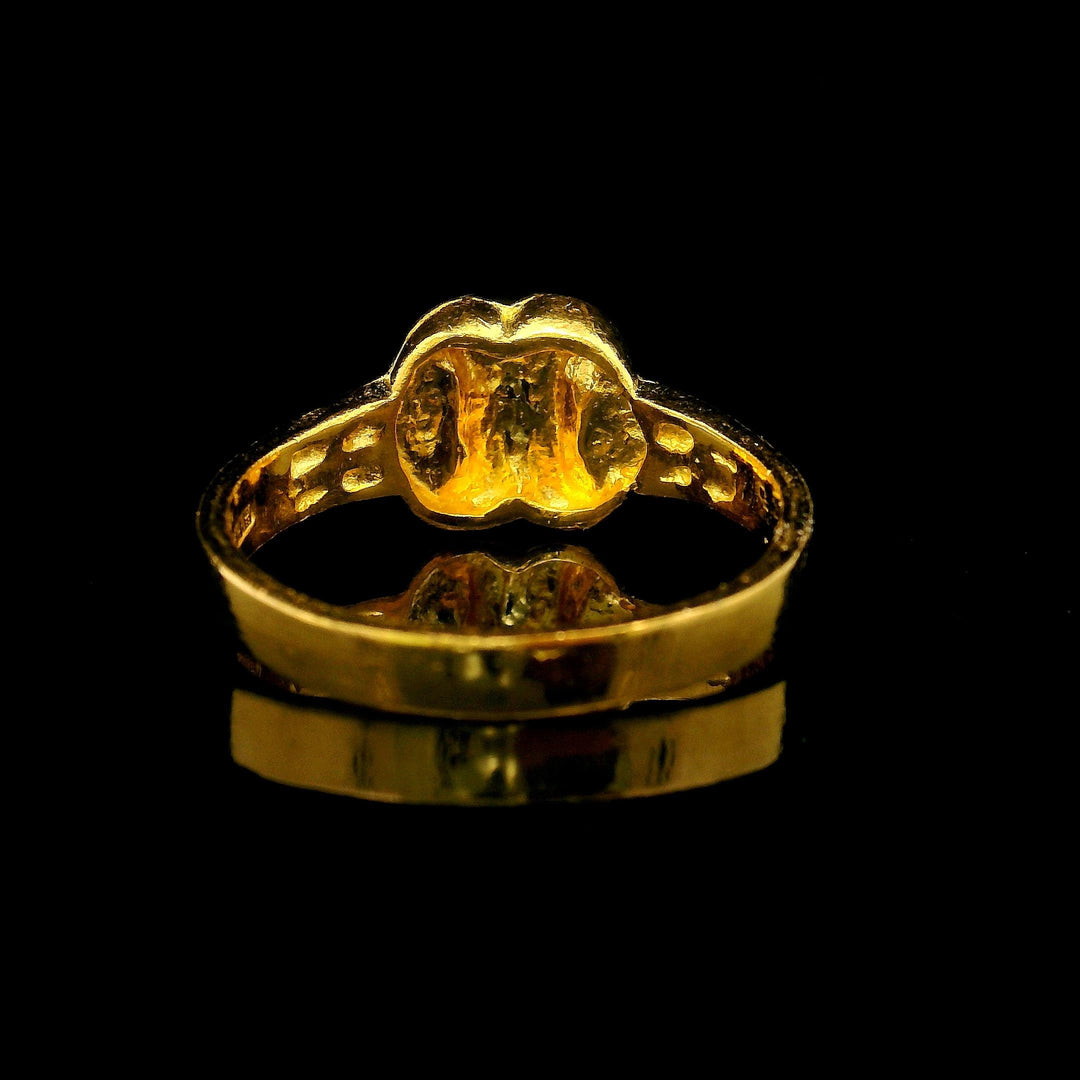 24k Pure Yellow Gold 4g Diamond Cut Fancy Ladies Ring Size 6.25