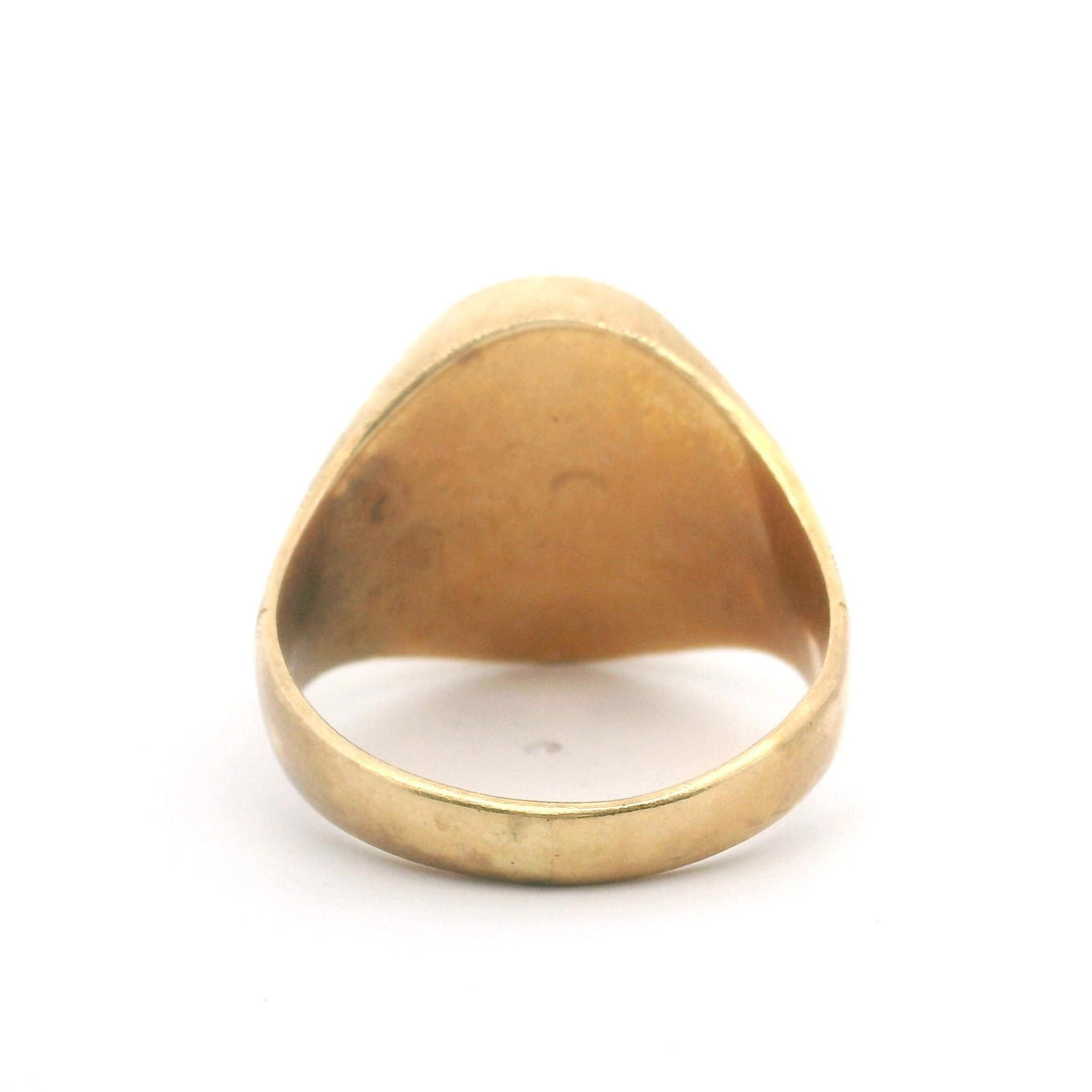 14k Yellow Gold and Inlay Black Onyx Men's Signet Ring Size 11