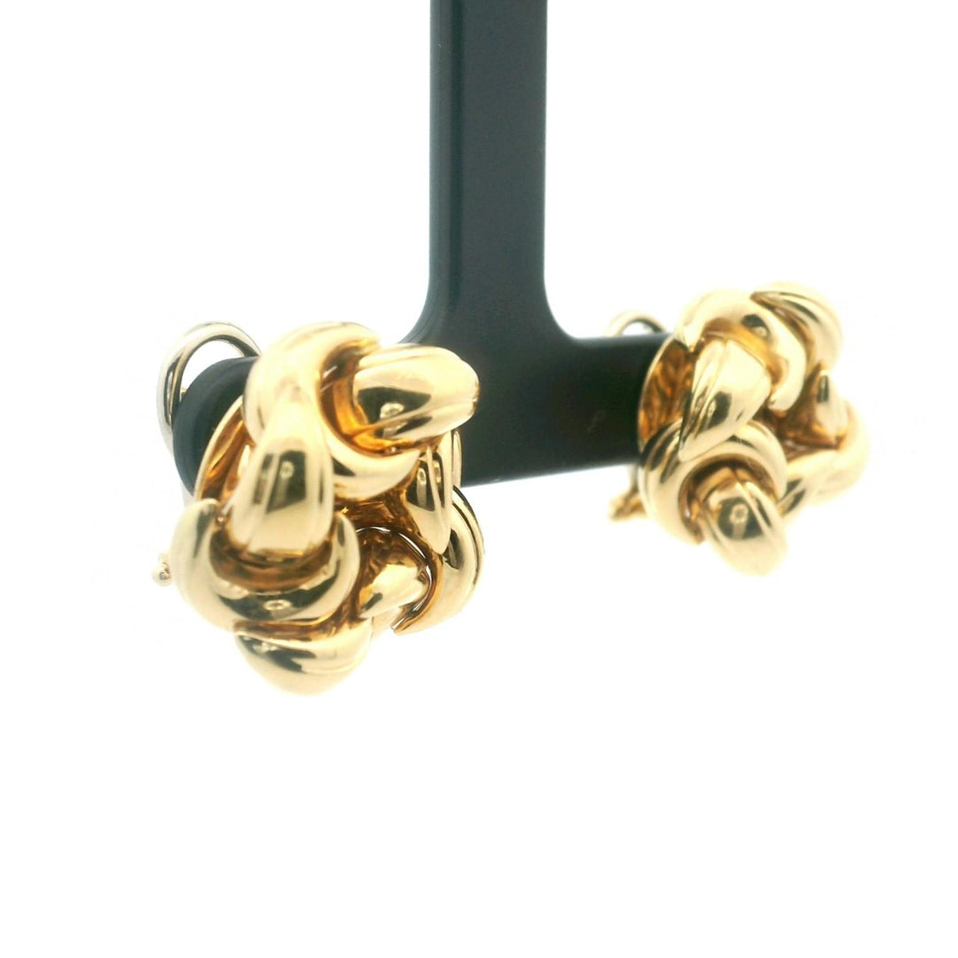18k Yellow Gold 11.7g Solid Polished Knot Stud Earrings Italy