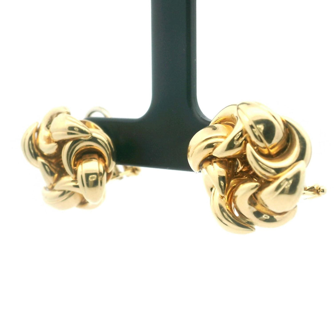 18k Yellow Gold 11.7g Solid Polished Knot Stud Earrings Italy