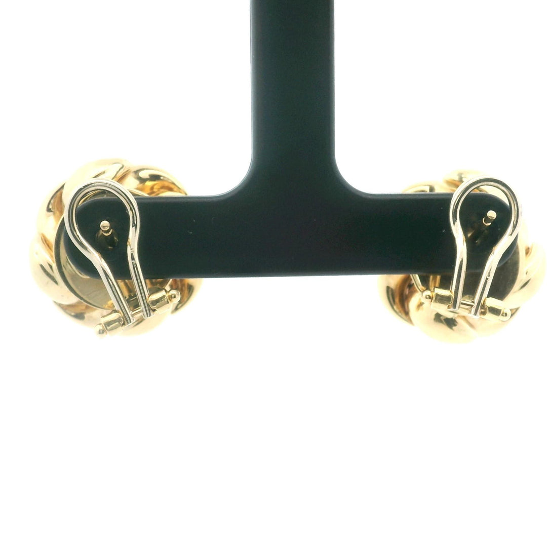 18k Yellow Gold 11.7g Solid Polished Knot Stud Earrings Italy