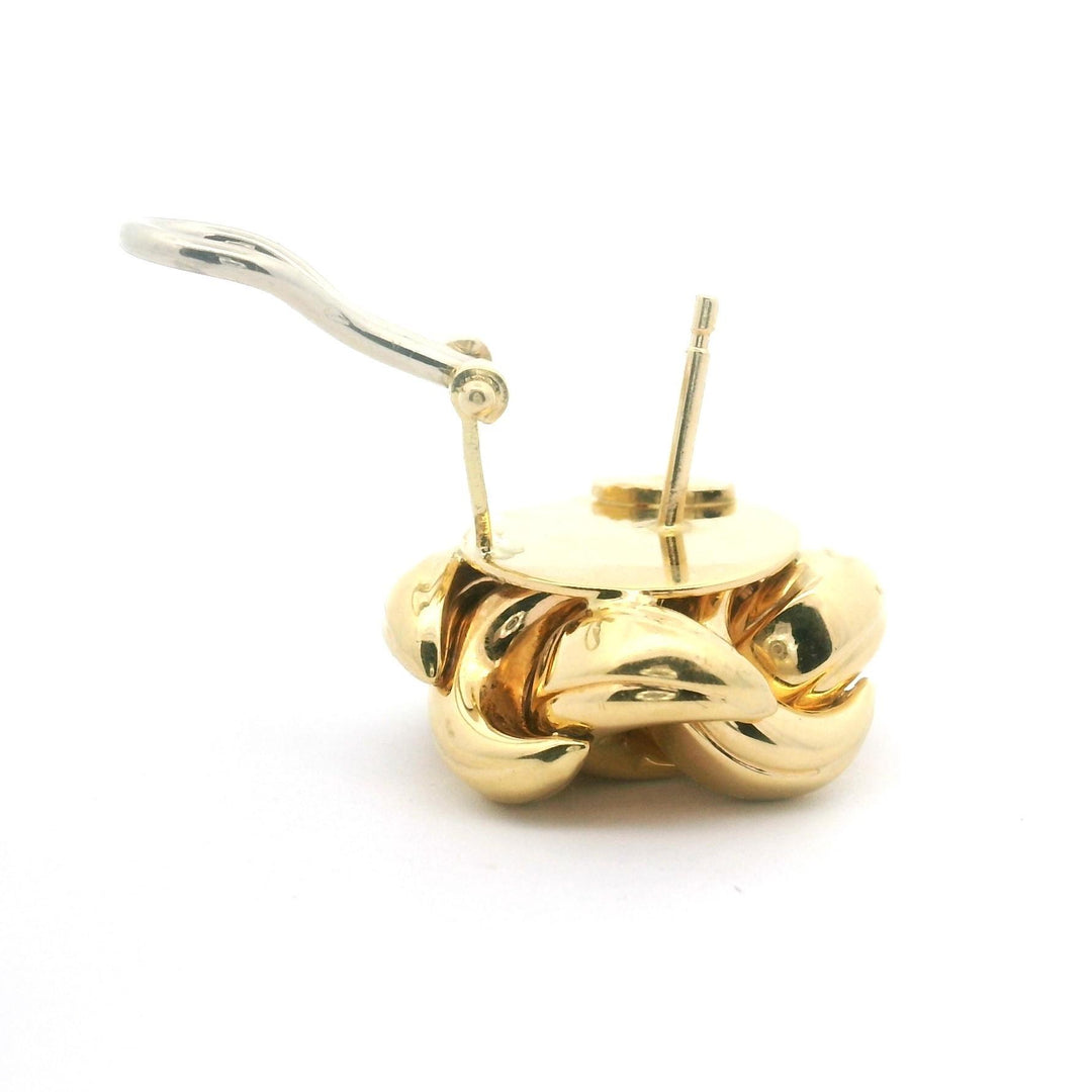 18k Yellow Gold 11.7g Solid Polished Knot Stud Earrings Italy