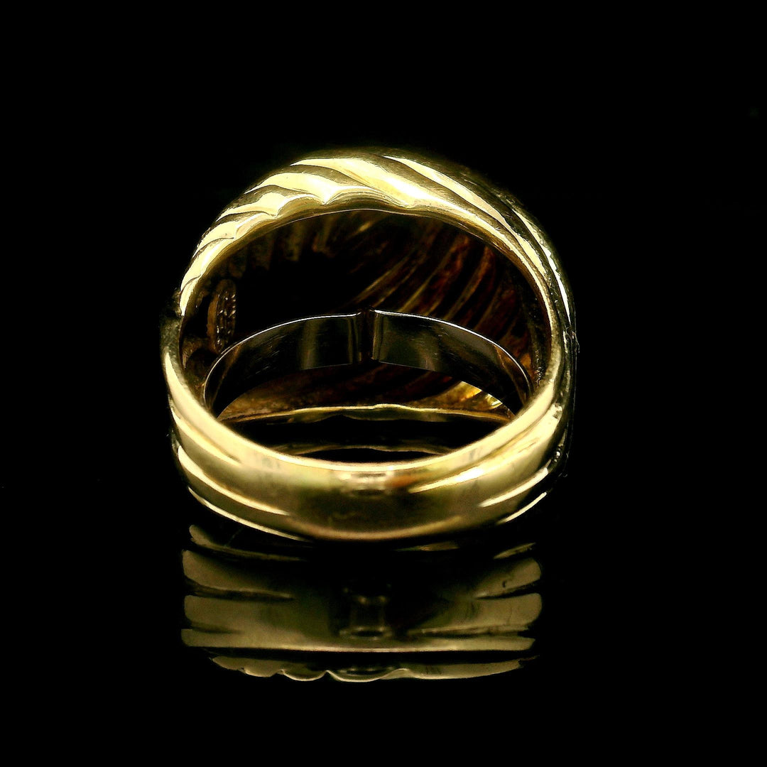 18k Yellow Gold 15.3g Solid Heavy Ladies Shrimp Ring Size 6-8