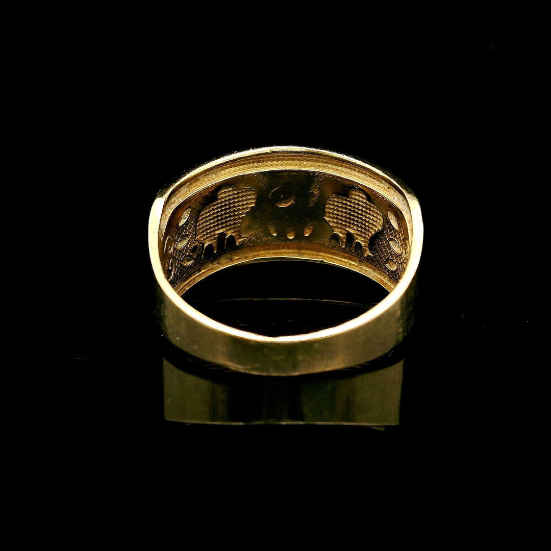 14k Tri Tone Gold 4.7g Ladies Elephant Band Ring Size 7