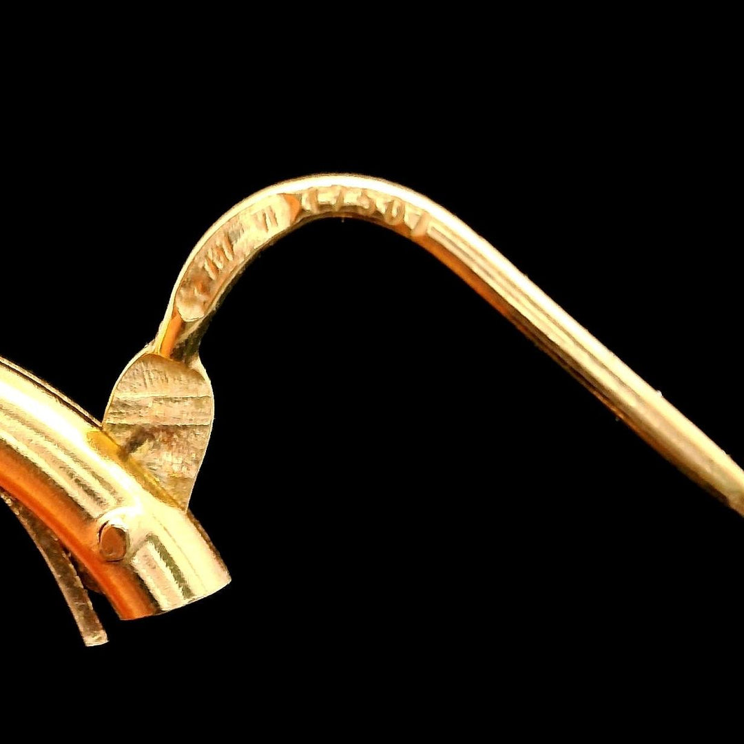 18k Yellow Gold Half Spiral Half Polished Small Hoop Earrings Italy