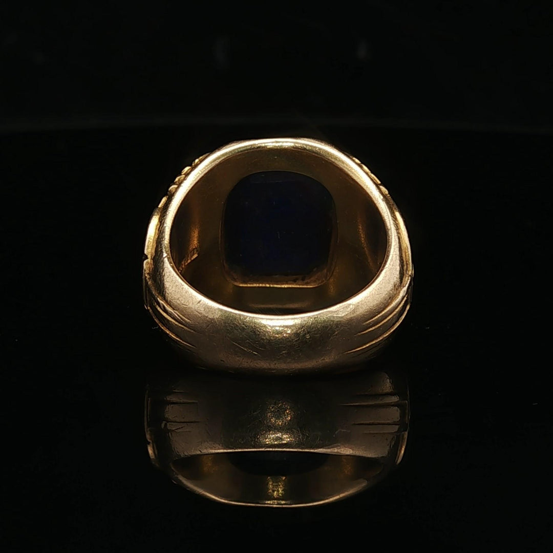 Tiffany & Co. 1923 Antique 18k Yellow Gold Lapis Lazuli Class Ring Size 2.5