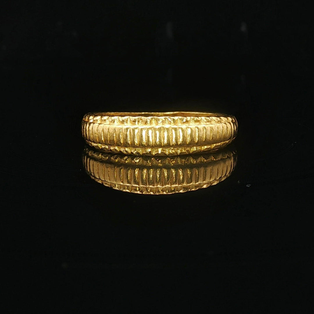 24k Pure Yellow Gold 4.5g Solid Fancy Band Ring Size 5.25