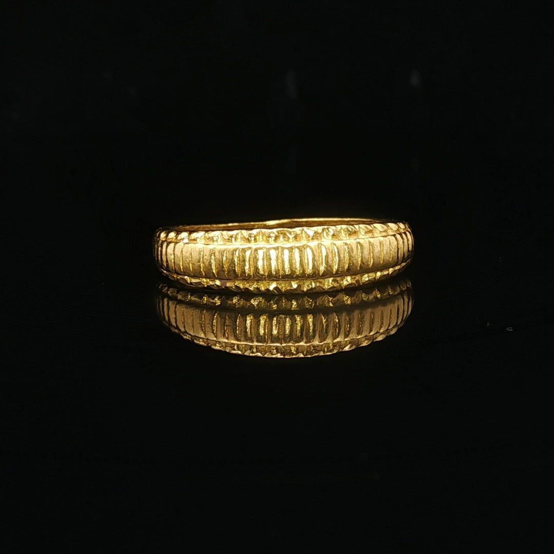 24k Pure Yellow Gold 4.5g Solid Fancy Band Ring Size 5.25