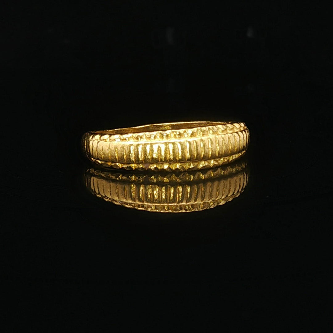 24k Pure Yellow Gold 4.5g Solid Fancy Band Ring Size 5.25