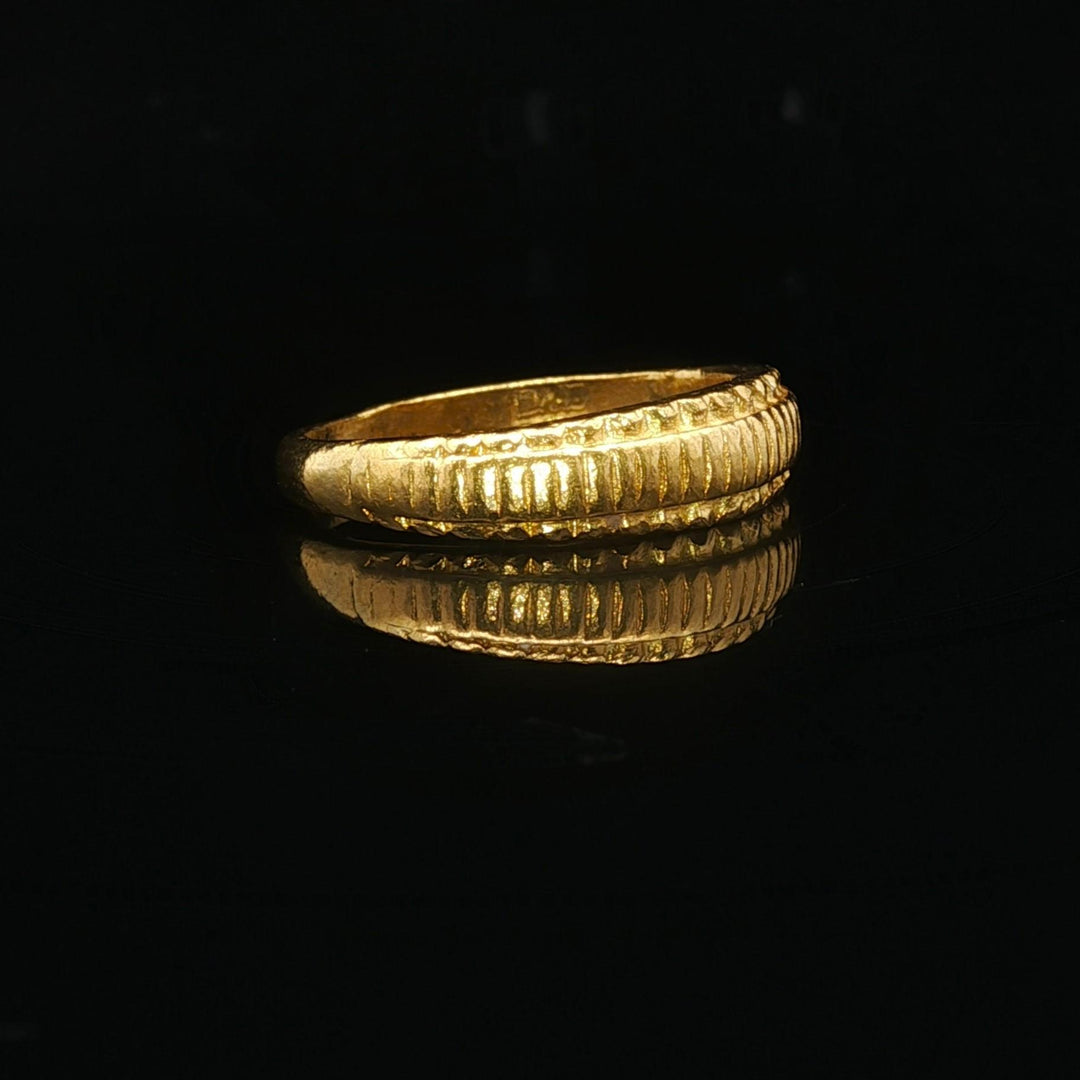 24k Pure Yellow Gold 4.5g Solid Fancy Band Ring Size 5.25