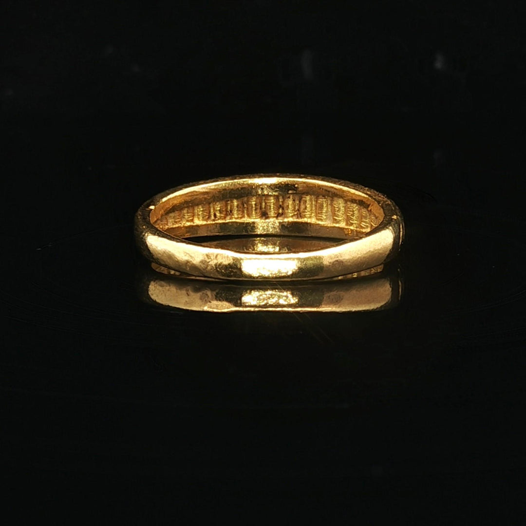 24k Pure Yellow Gold 4.5g Solid Fancy Band Ring Size 5.25