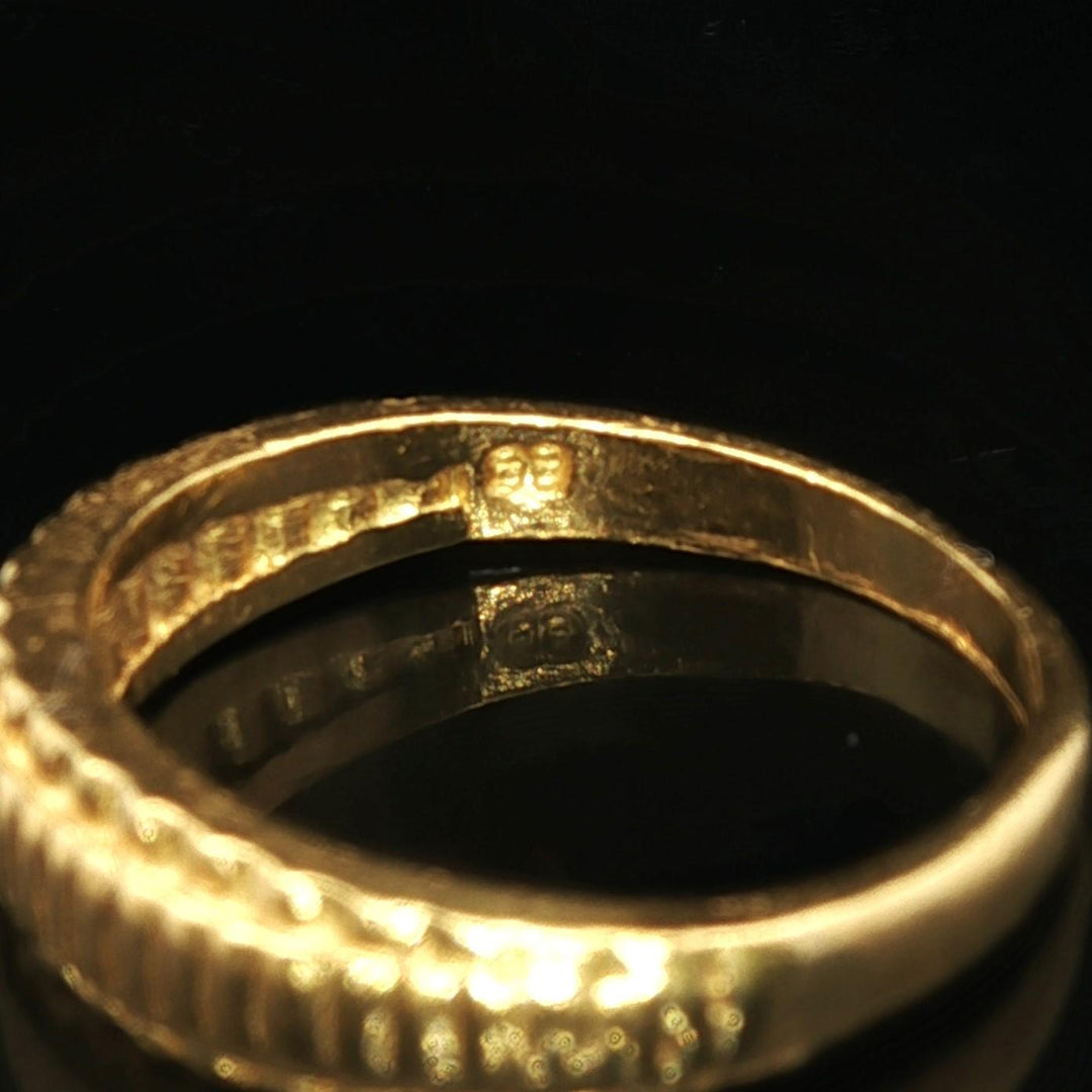 24k Pure Yellow Gold 4.5g Solid Fancy Band Ring Size 5.25