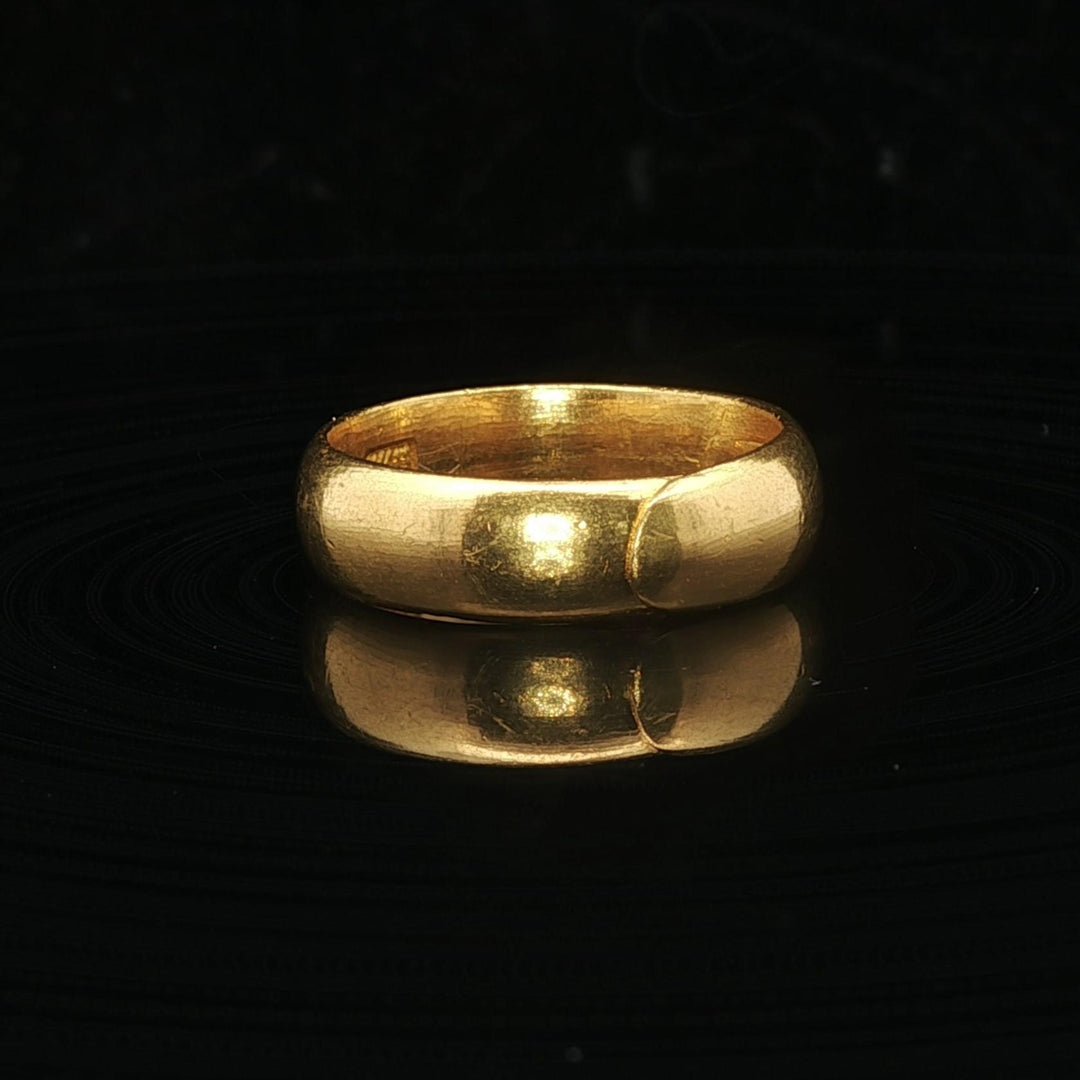 24k Pure Yellow Gold 9.5g Solid 6mm Wrap Band Ring Size 7