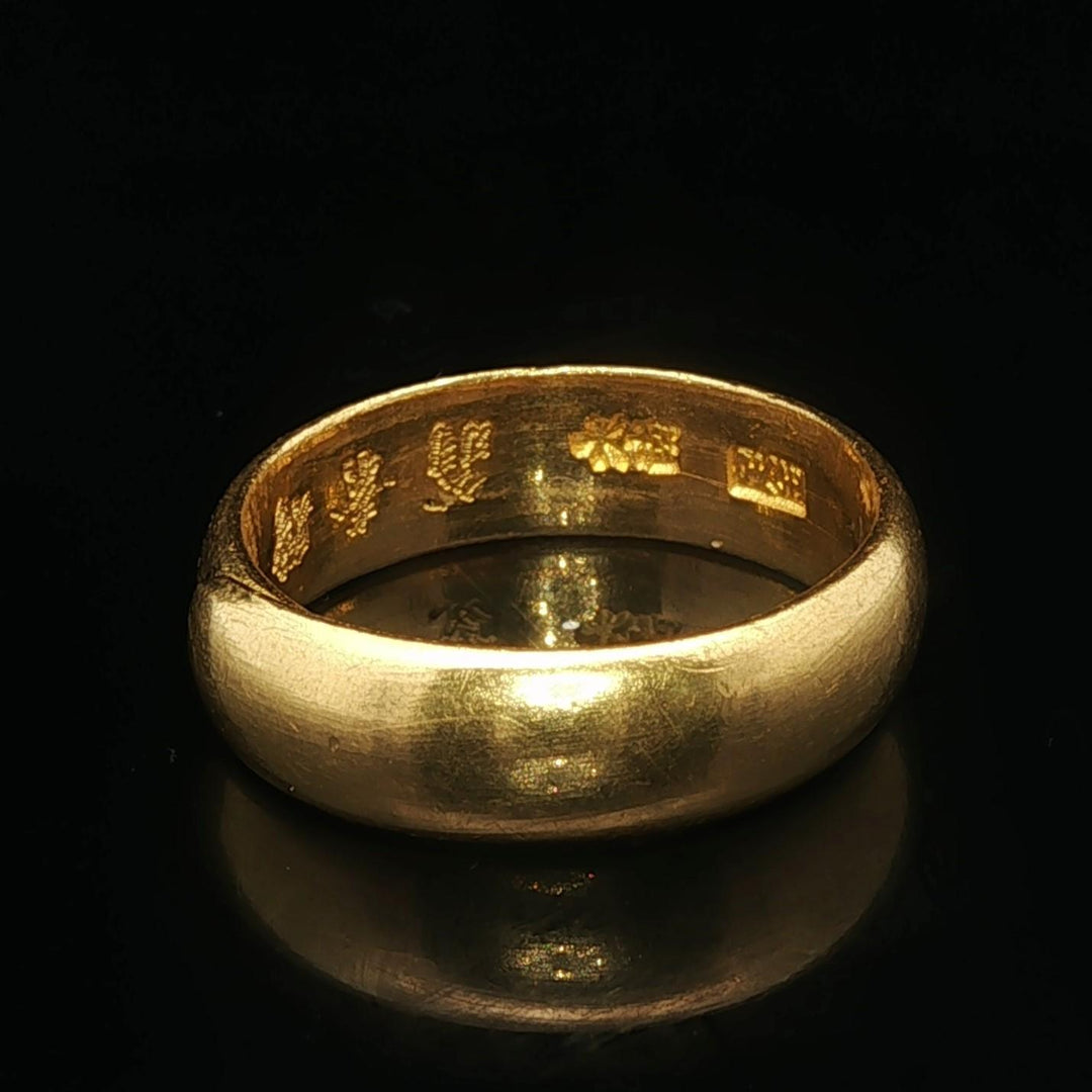 24k Pure Yellow Gold 9.5g Solid 6mm Wrap Band Ring Size 7