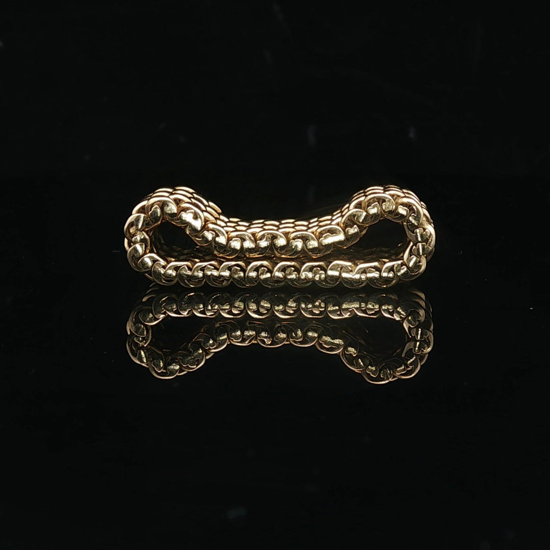 18k Yellow Gold 14.7g Heavy 10mm Flexible Mesh Link Ring Size 9