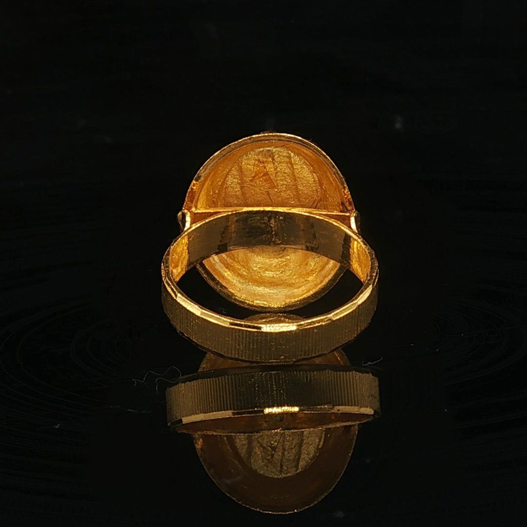 24k Pure Yellow Gold 5g Ladies Diamond Cut Fancy Ring Size 4.5
