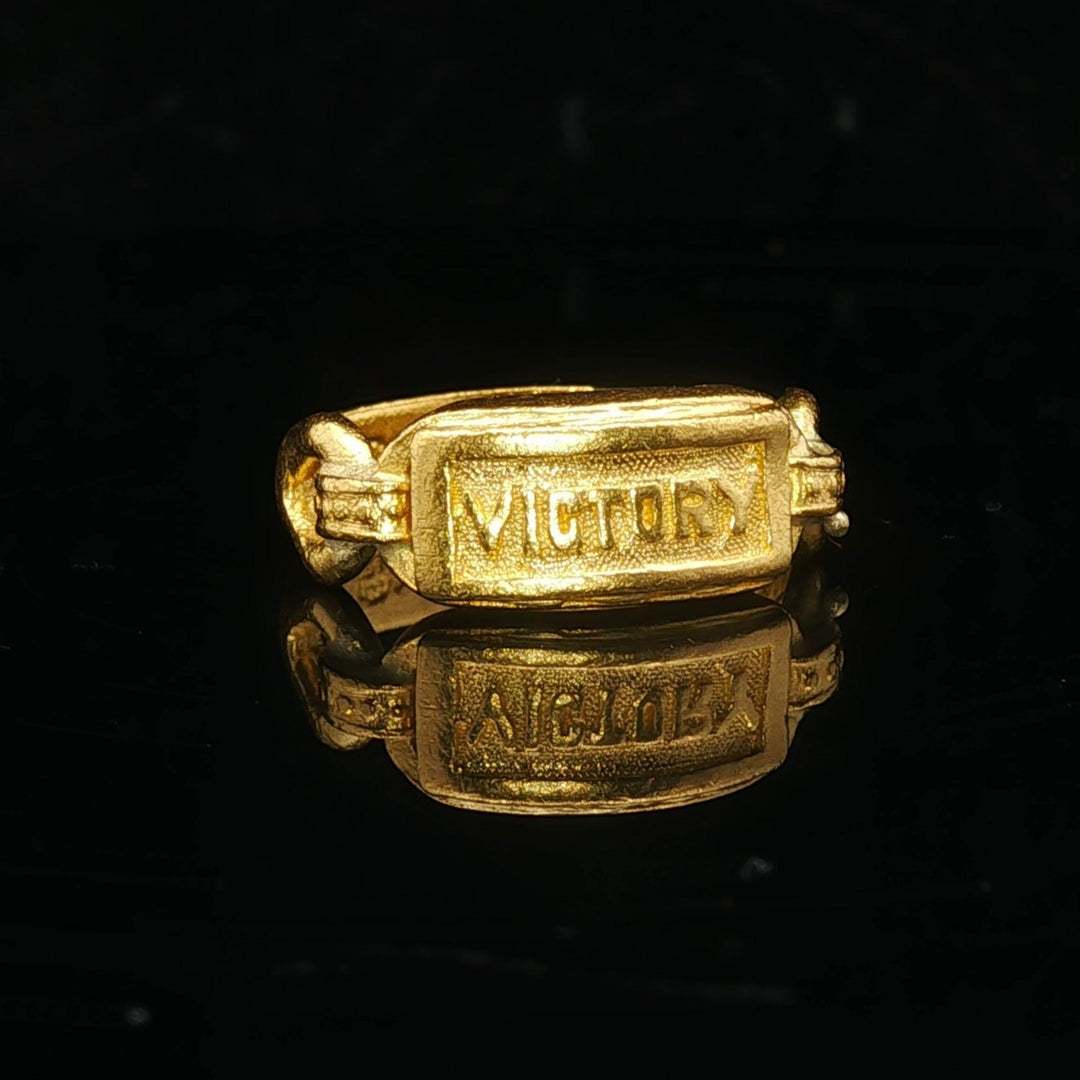 24k Pure Yellow Gold 5.7g Solid Victory Ring Size 5.5