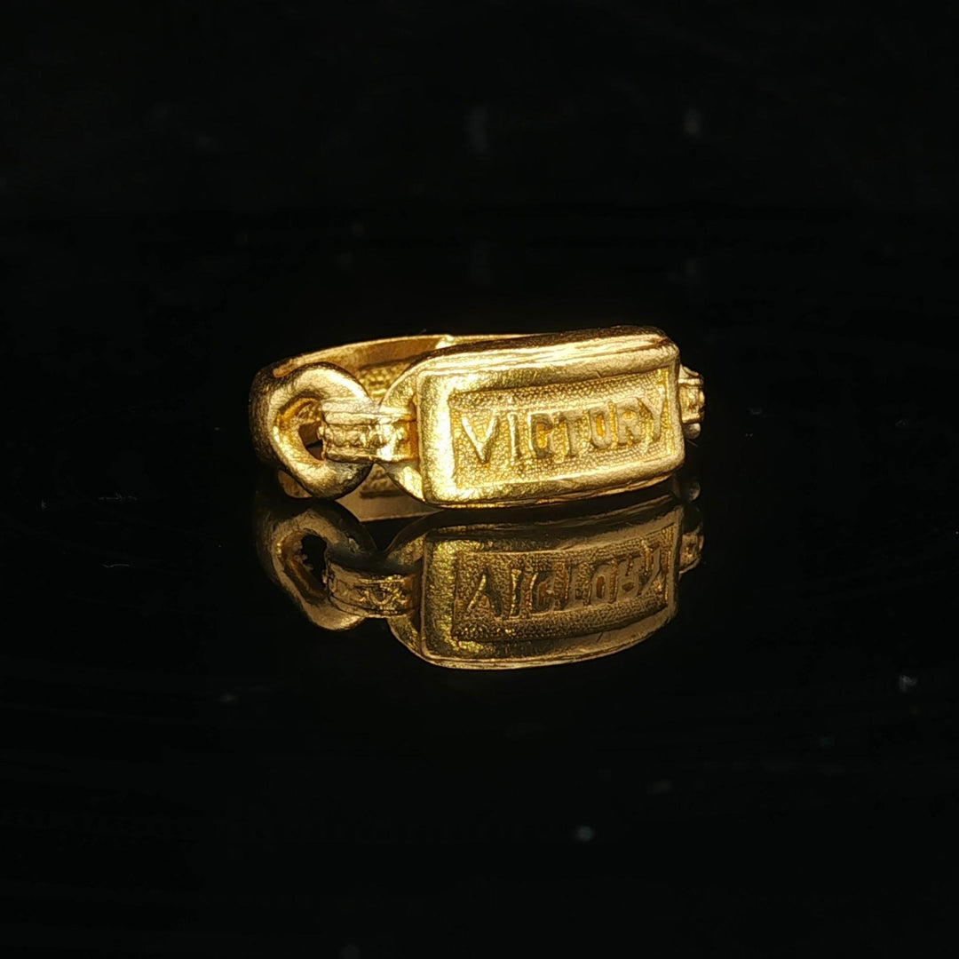 24k Pure Yellow Gold 5.7g Solid Victory Ring Size 5.5