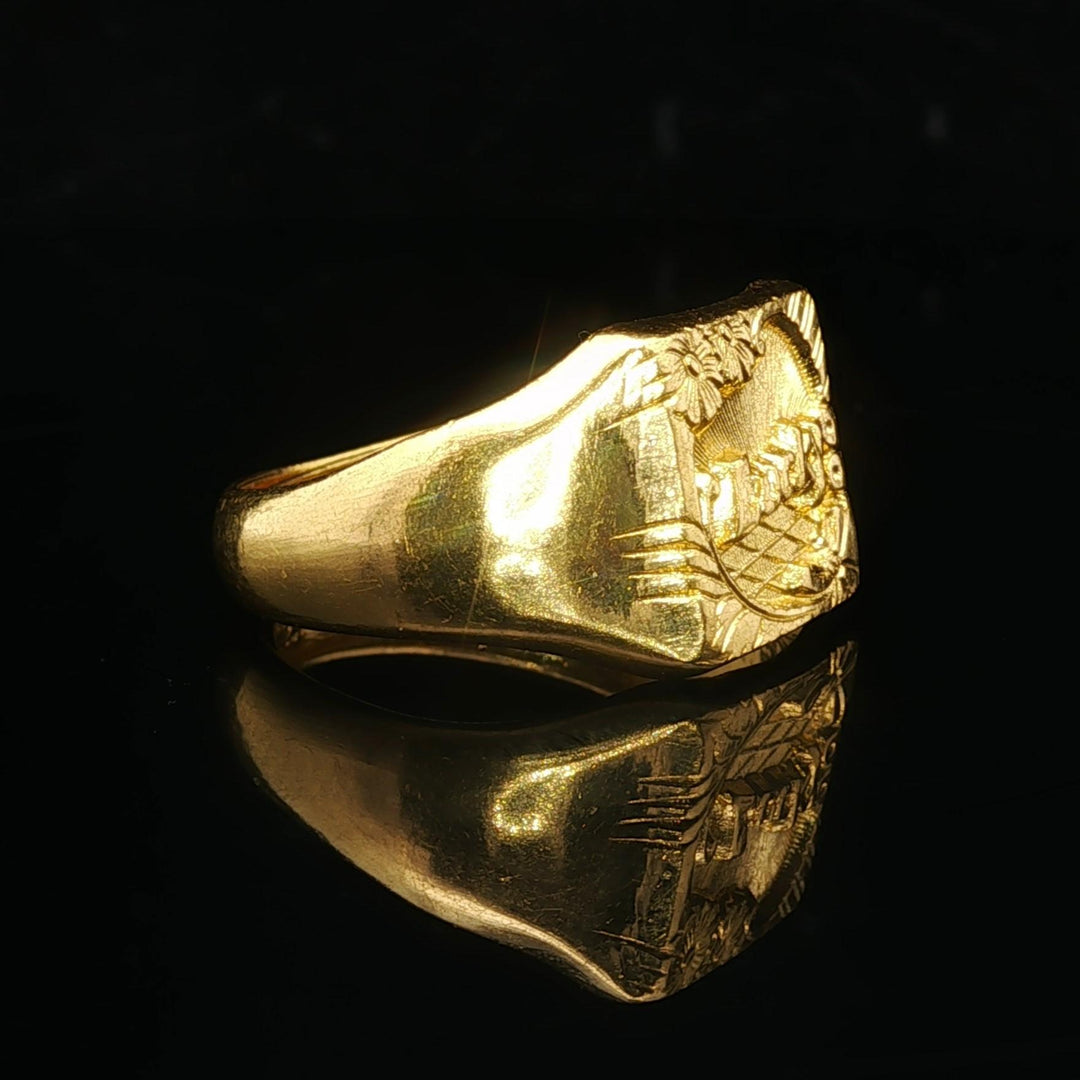 24k Pure Yellow Gold 7.6g Solid Lucky Floral Wrap Ring Size 7.5