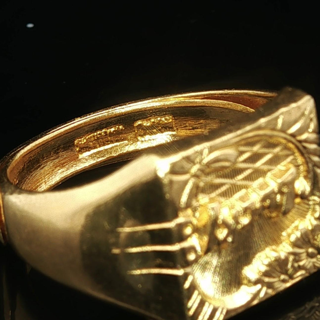 24k Pure Yellow Gold 7.6g Solid Lucky Floral Wrap Ring Size 7.5