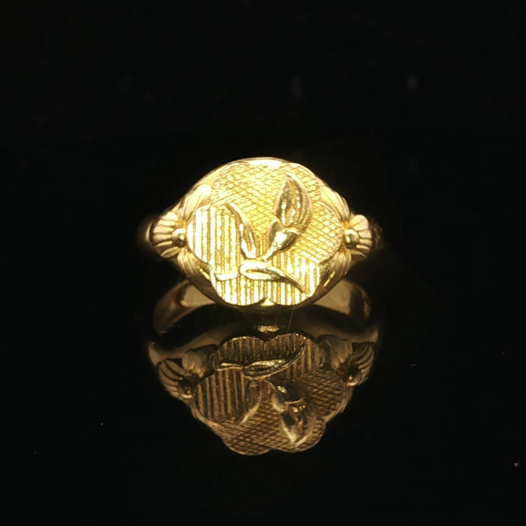 24k Pure Yellow Gold 6.6g Solid Floral Wrap Ring Size 8