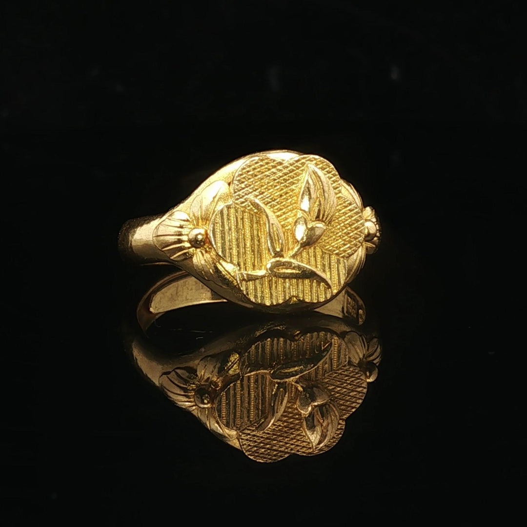 24k Pure Yellow Gold 6.6g Solid Floral Wrap Ring Size 8
