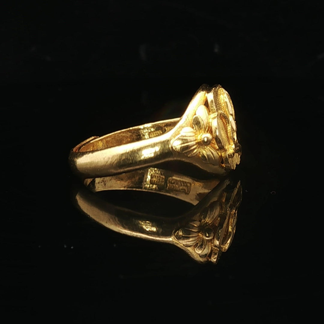 24k Pure Yellow Gold 6.6g Solid Floral Wrap Ring Size 8