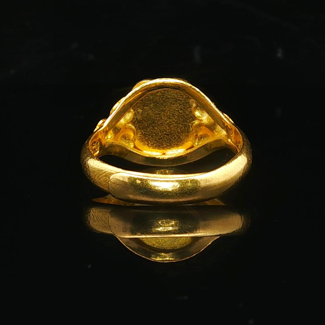 24k Pure Yellow Gold 6.6g Solid Floral Wrap Ring Size 8