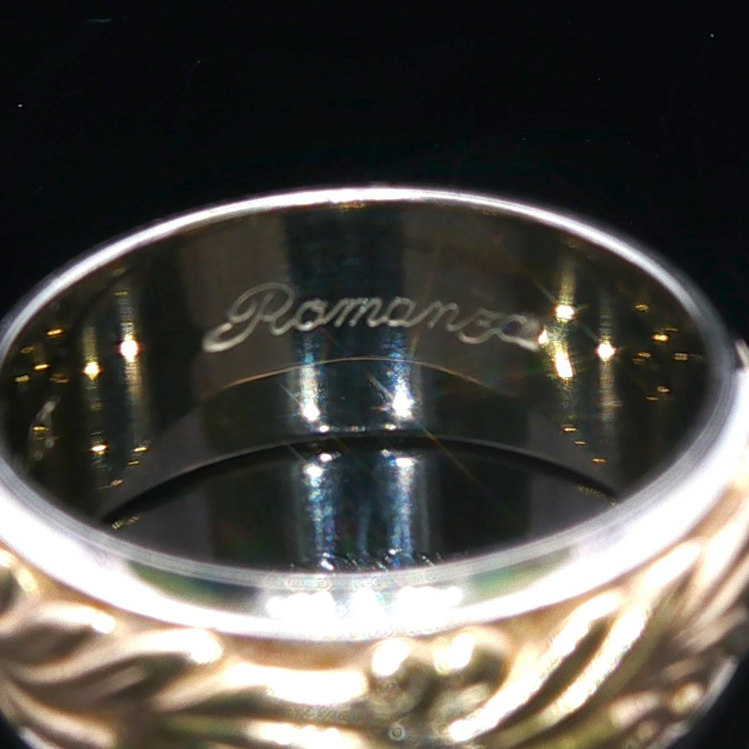 14k Yellow and White Gold 6.5g Solid 8mm Ladies Band Ring Size 5.75