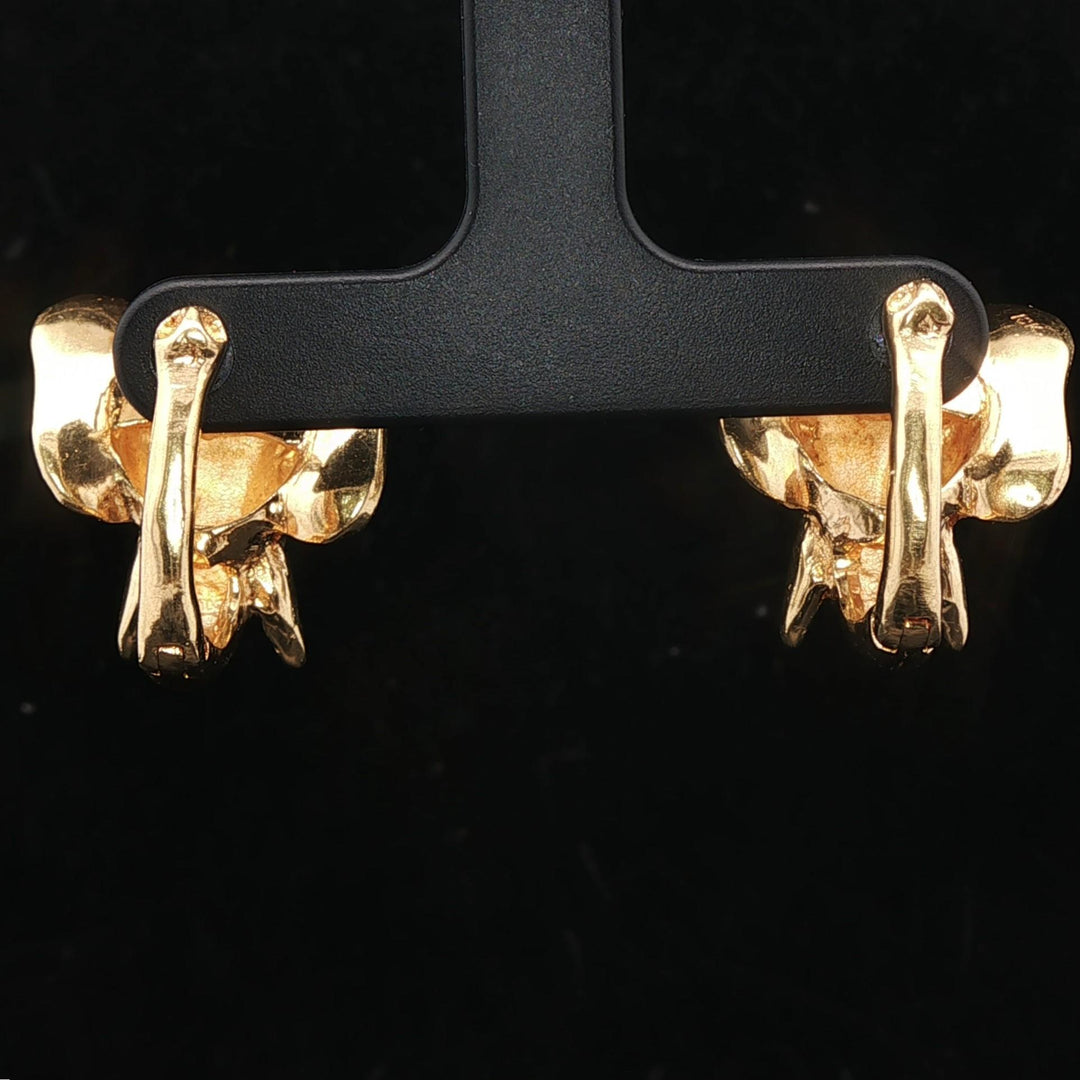 18k Yellow Gold 22.5g Solid Heavy Elephant Stud Earrings