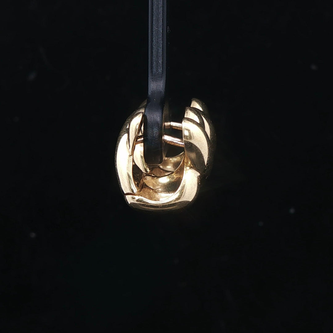 18k Yellow Gold 8.7g Solid Polished X Huggie Earrings