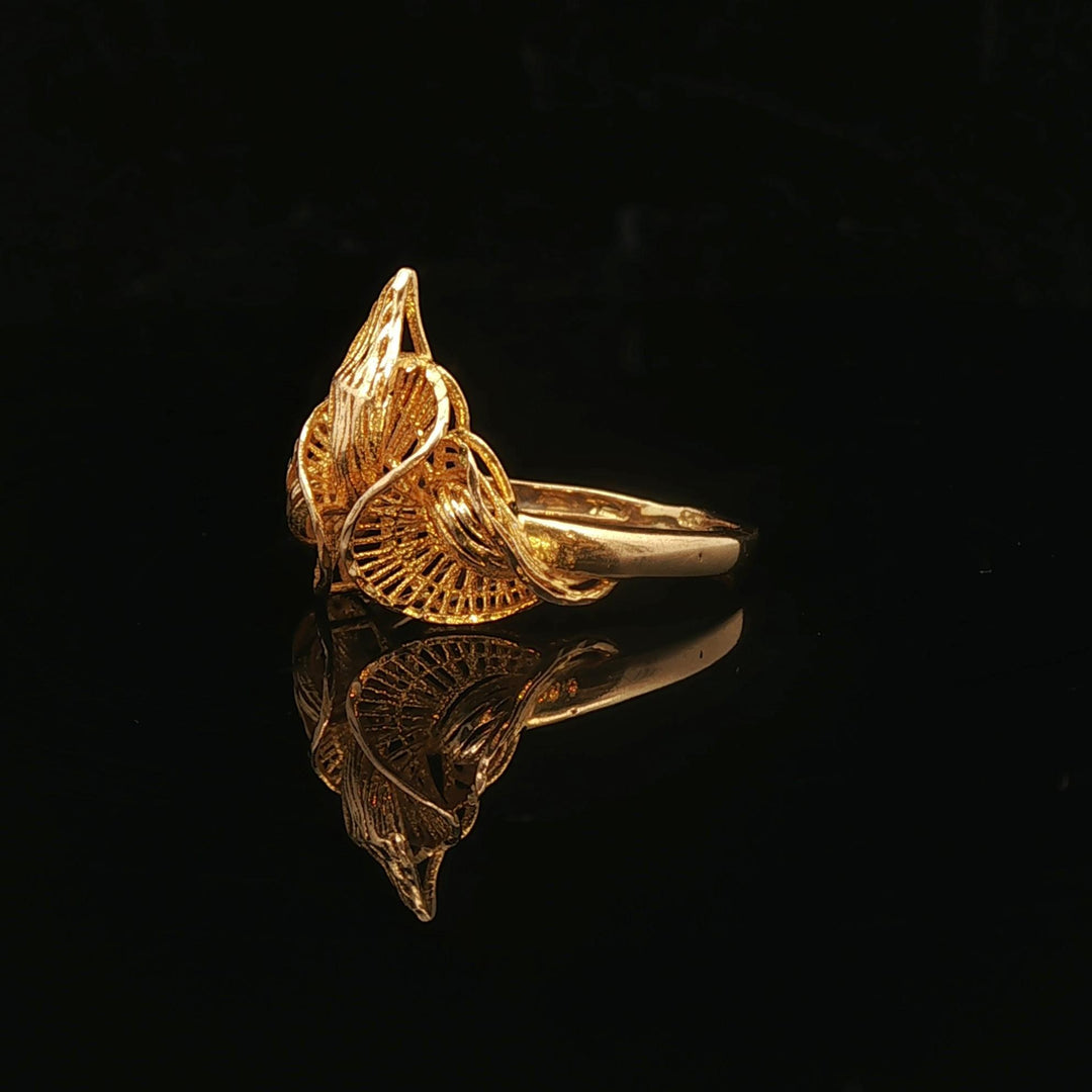 21k Pure Yellow Gold 2.4g Ladies Fancy Ring Size 6.75