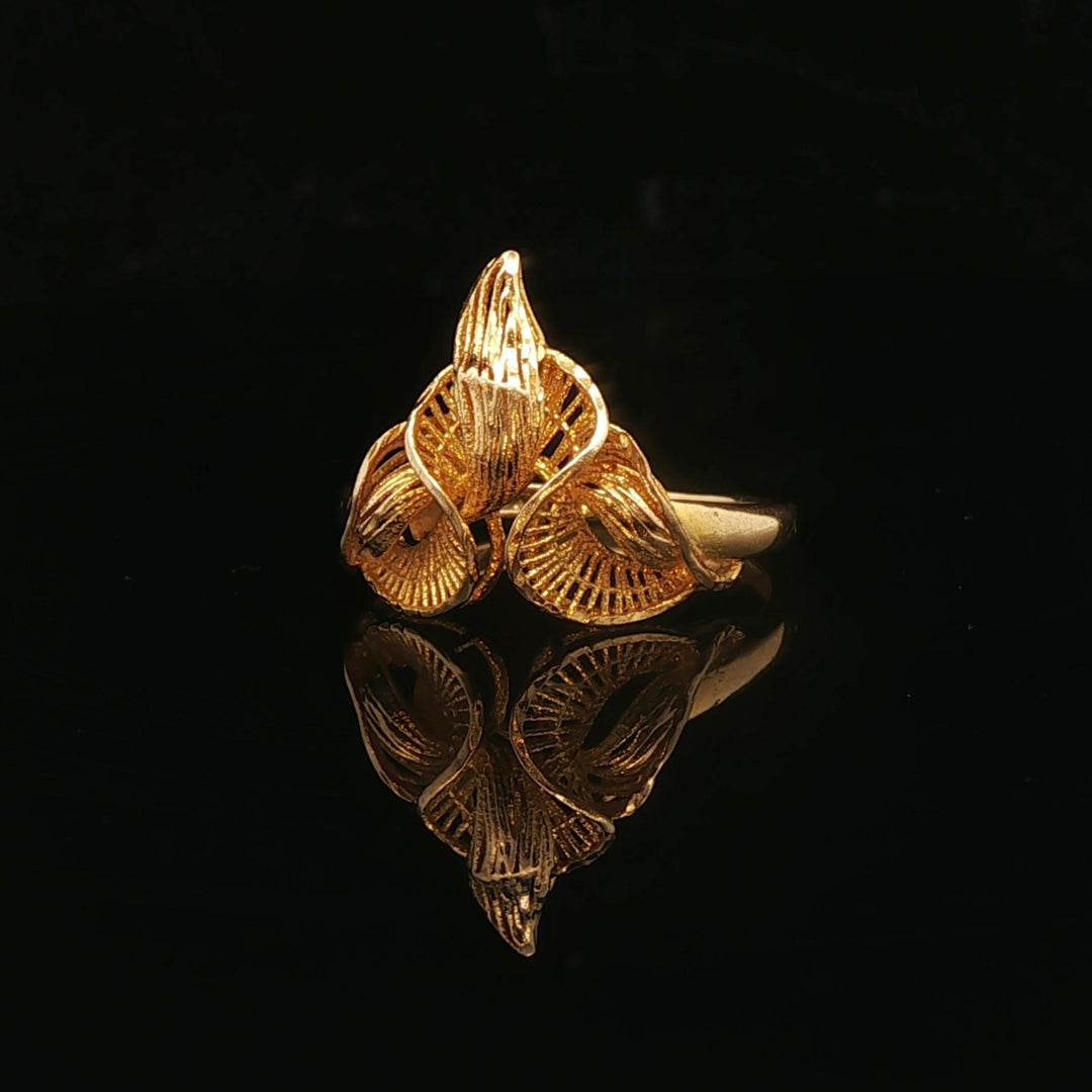 21k Pure Yellow Gold 2.4g Ladies Fancy Ring Size 6.75
