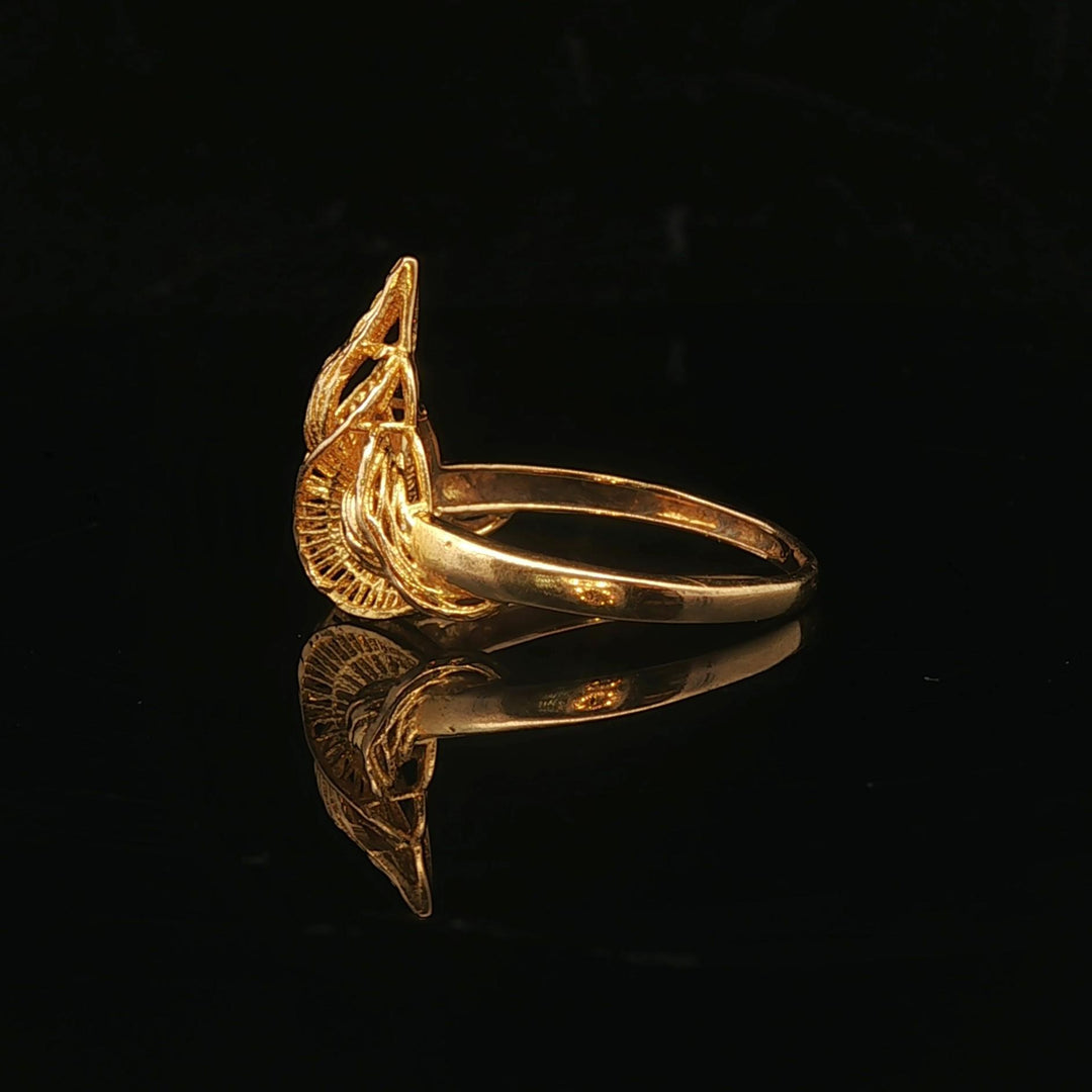 21k Pure Yellow Gold 2.4g Ladies Fancy Ring Size 6.75