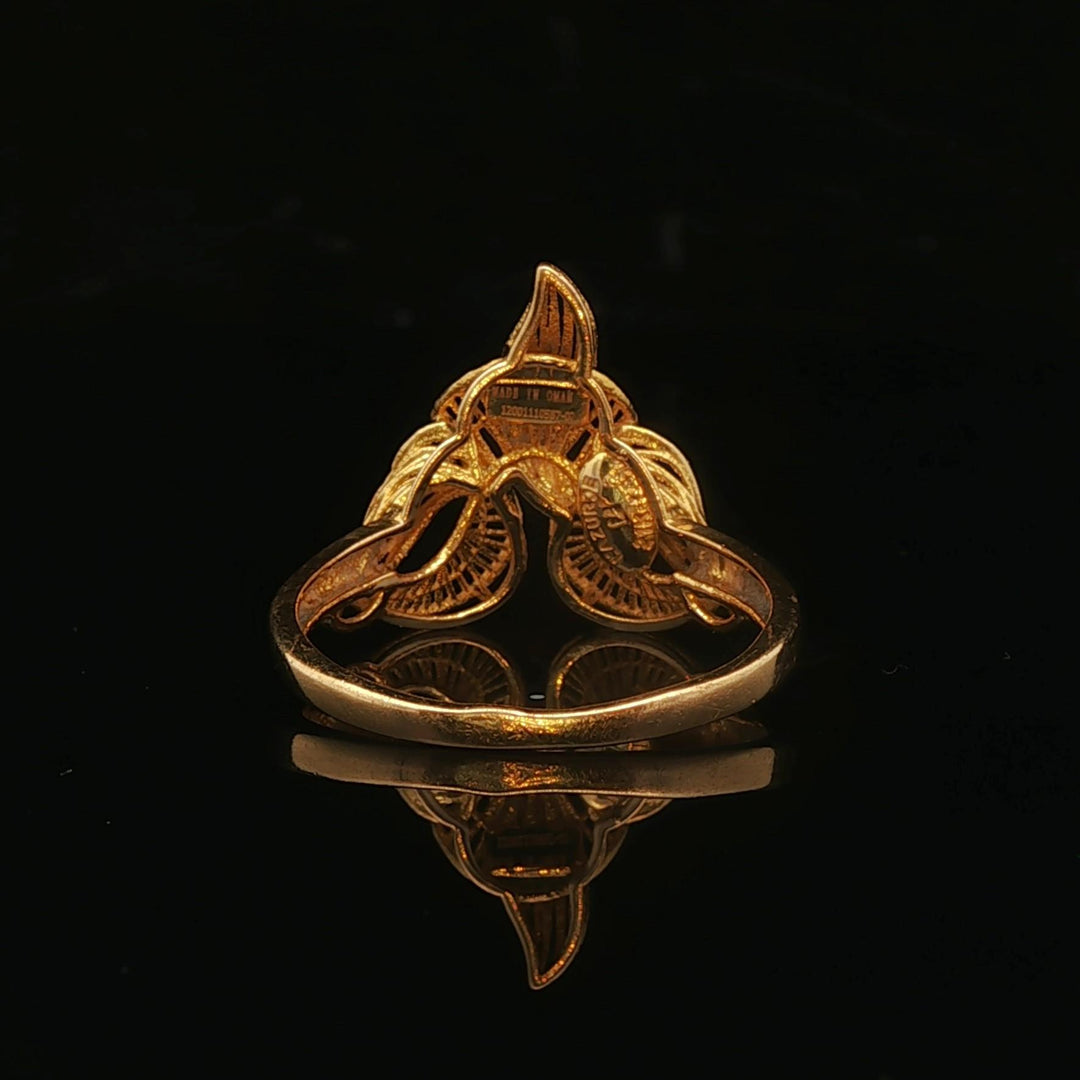 21k Pure Yellow Gold 2.4g Ladies Fancy Ring Size 6.75