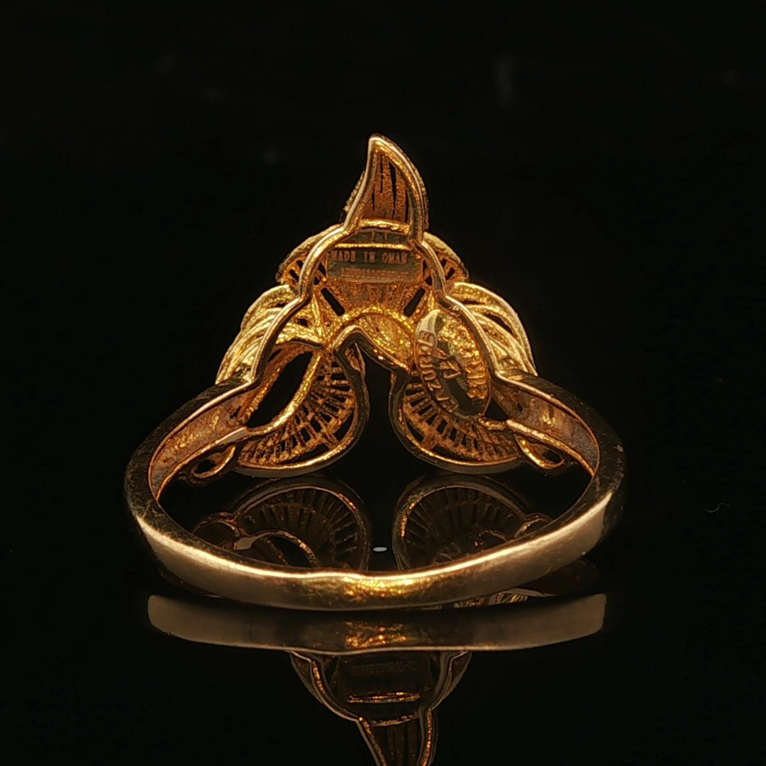 21k Pure Yellow Gold 2.4g Ladies Fancy Ring Size 6.75